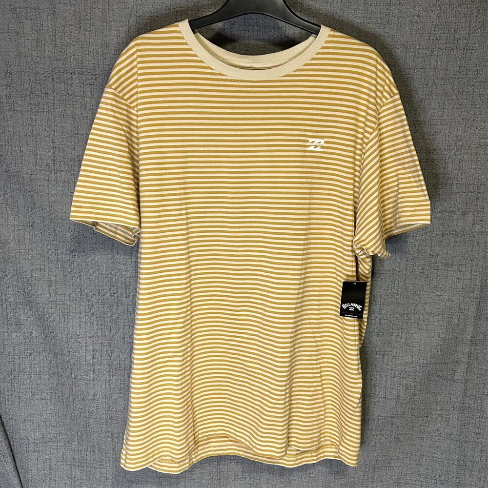 Billabong Men's Size L Tour Crew Neck Striped Short Sleeve Adult T-Shirt New